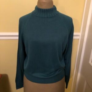 Vintage Maggie Lawrence Green Super Soft Pullover Mock Turtleneck Sweater Size M